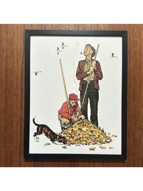 Norman Rockwell Grandpa and Me Fall Framed Print 11x14